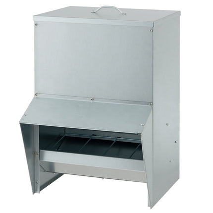 Automatic Poultry Feeder, 22kg Capacity, Galvanized Metal