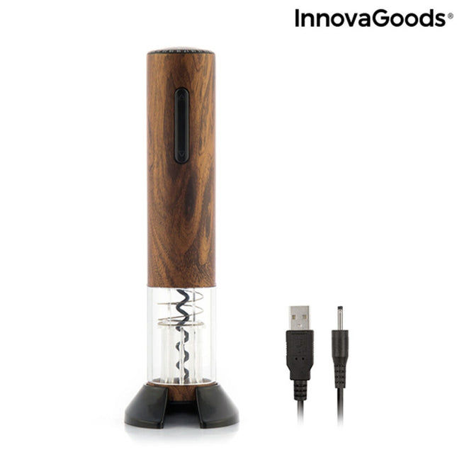 Automatic Rechargeable Wood Effect Corkscrew Corkout InnovaGoods