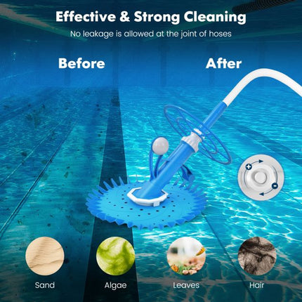 Automatic Suction Pool Cleaner, 36-Fin TPU Disc, 10m Hose
