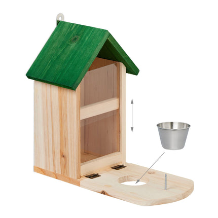 Automatic squirrel feeder with water bowl