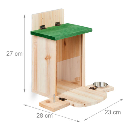 Automatic squirrel feeder with water trough