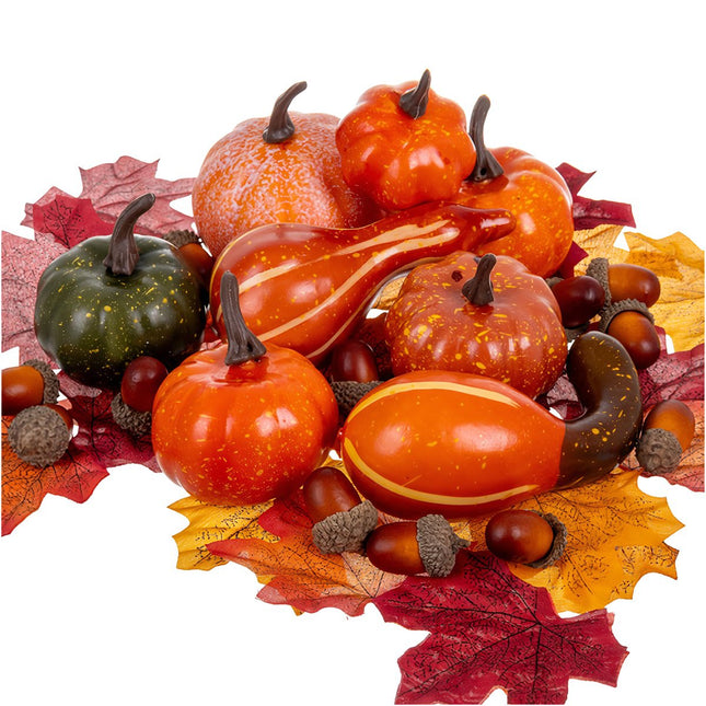 Autumn Decorations Set, 50 Pcs Leaves Pumpkins Acorns