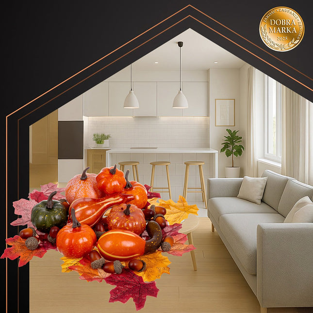 Autumn Decorations Set, 50 Pcs Leaves Pumpkins Acorns