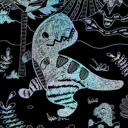 Avenir Scratch Set With Stencil: Dinos