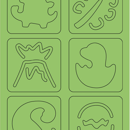 Avenir Scratch Set With Stencil: Dinos