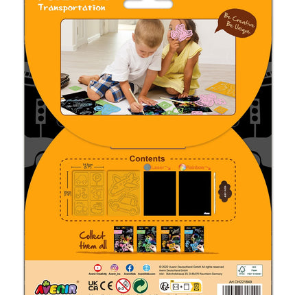 Avenir Scratch Set With Stencil: Transportation