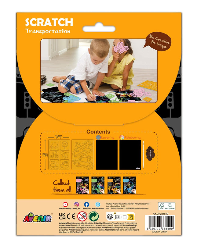 Avenir Scratch Set With Stencil: Transportation