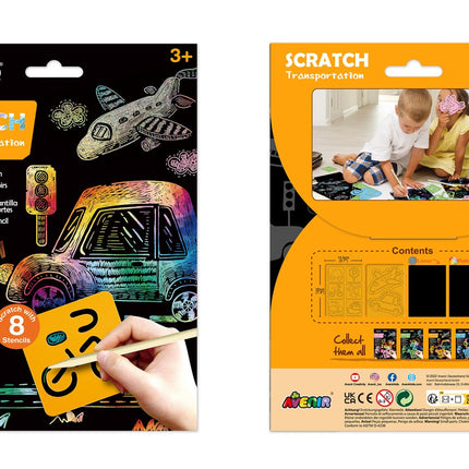 Avenir Scratch Set With Stencil: Transportation