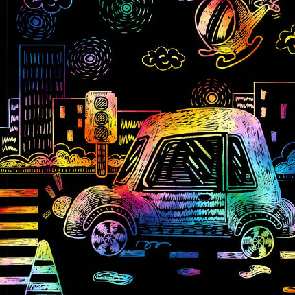 Avenir Scratch Set With Stencil: Transportation