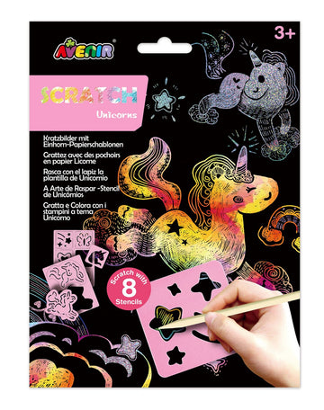 Avenir Scratch Set With Stencil: Unicorns