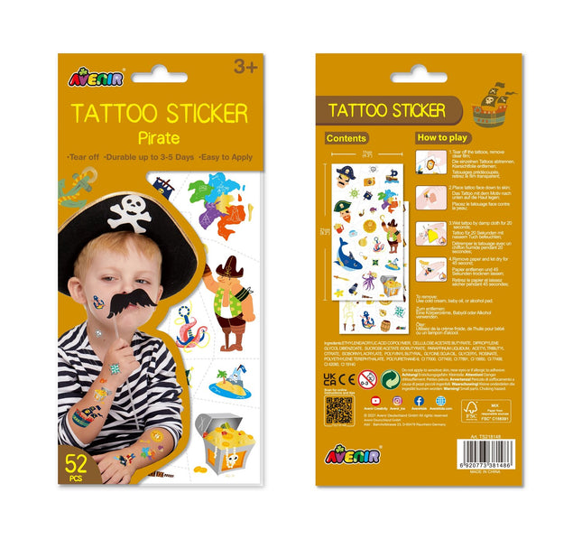 Avenir Tattoo Sticker Pirate