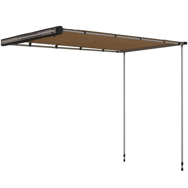 Retractable 1.6x2.5m Khaki Awning, water repellent roof