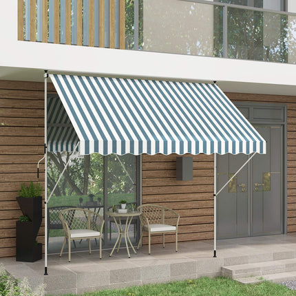 Adjustable folding awning, aluminum sun protection, 300x150 cm