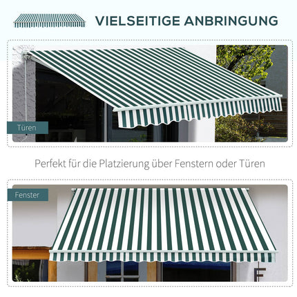 Balcony folding awning - 3x2.5M, Sun protection, Green/White