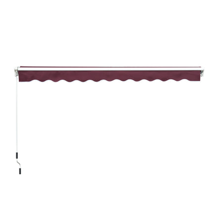 Folding arm awning, burgundy, 3x2.5M, sun protection
