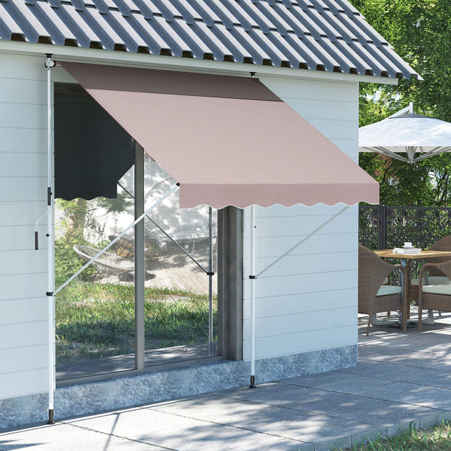 Height-adjustable folding arm awning, 200x150cm, cream