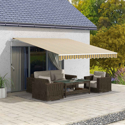 Outdoor folding awning, Sun protection, 3.5x2.5m, Yellow/Grey