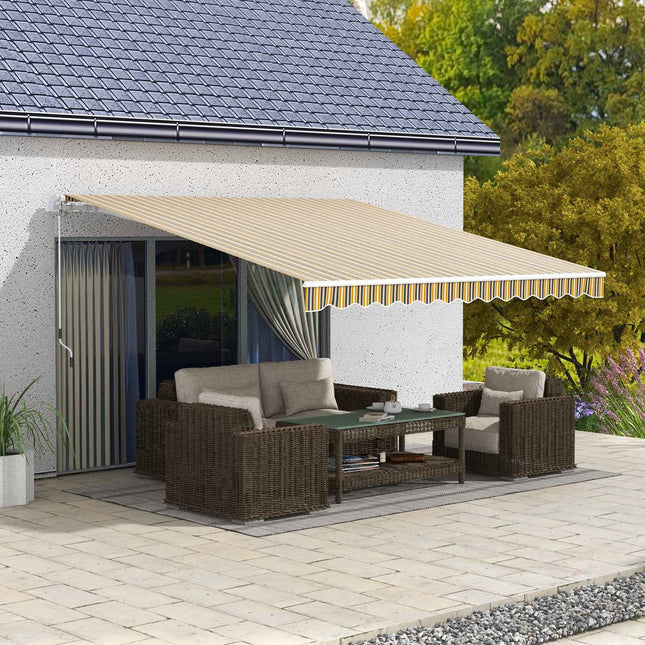 Outdoor folding awning, Sun protection, 3.5x2.5m, Yellow/Grey