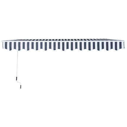 Folding awning, sun protection, grey/white, 3.5 x 2.5 M