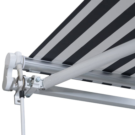 Folding awning, sun protection, grey/white, 3.5 x 2.5 M