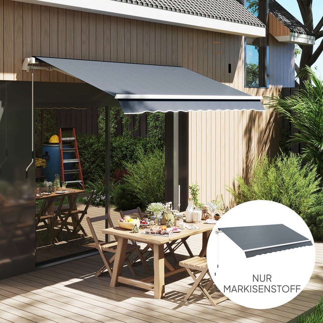 Awning fabric, Grey, Water-repellent, 4x3m Sun protection
