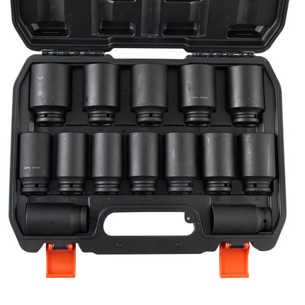 Axle Nut Impact Socket Set, 1/2 in Drive, 14-Piece Metric