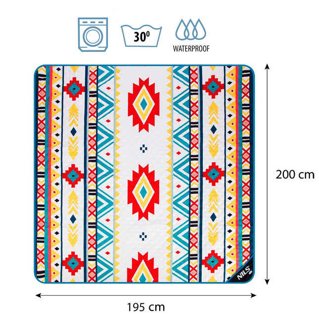 Aztec Picnic Blanket, 195x200 cm, Waterproof