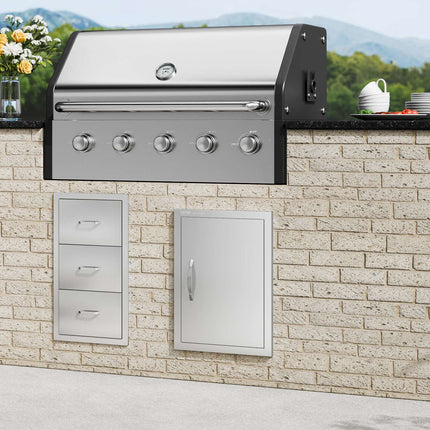 BBQ Access Door 16x22 in, Stainless Steel Flush Mount