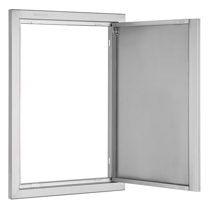 BBQ Access Door, 17x24 In Stainless Steel Flush Mount Recessed Handle