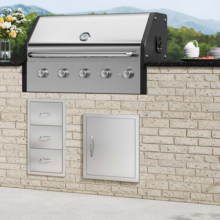 BBQ Access Door 18x20 in, Stainless Steel Flush Mount