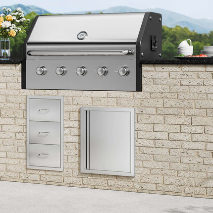 BBQ Access Door 18x21 In, Stainless Steel, Flush Mount