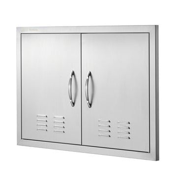 BBQ Access Door, Double 30x21 In Stainless Steel, Vented
