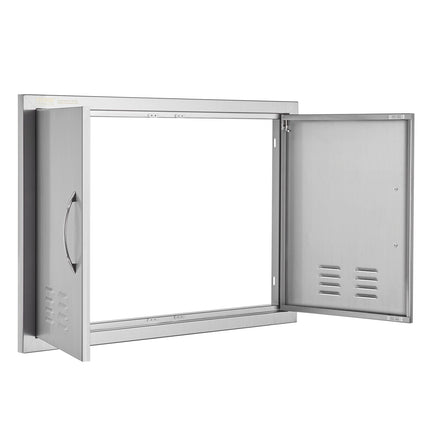 BBQ Access Door, Double 30x21 In Stainless Steel, Vented