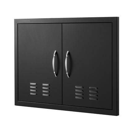 BBQ Access Door, Double 30x21 in, Vented, Matte Black