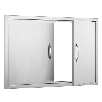 BBQ Access Door, Double 36x24 In Stainless Steel