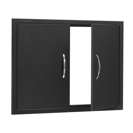 BBQ Access Door, Double Flush Mount, 31x24 in Black