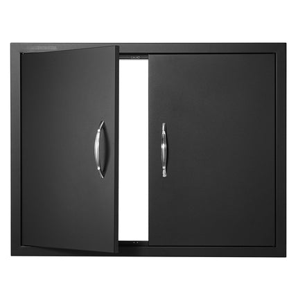 BBQ Access Door, Double Flush Mount, 31x24 in Black