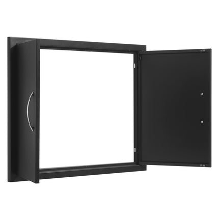 BBQ Access Door, Double Flush Mount, 31x24 in Black