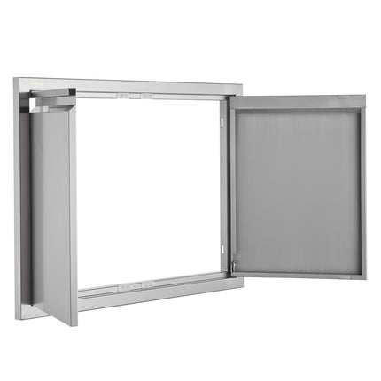 BBQ Access Door, Double Stainless Flush Mount, 30x21 In