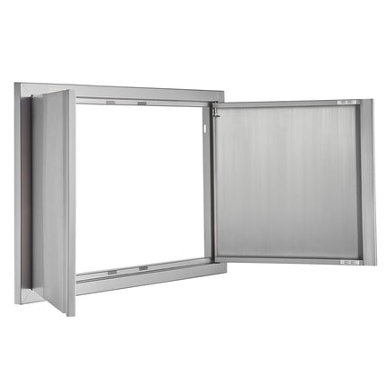 BBQ Access Door, Double Stainless Steel Flush Mount, 30x21