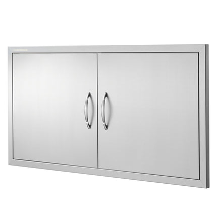BBQ Access Door, Double Stainless Steel Flush Mount 42x21