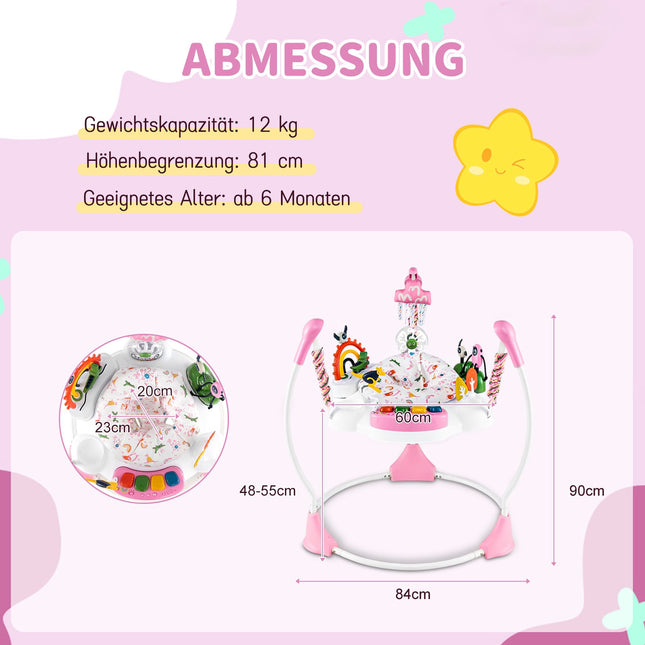 Baby Activity Center with 6 Toys, Lights & Music, Pink