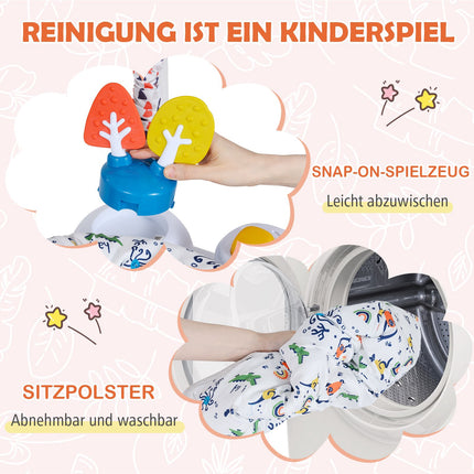 Baby Activity Center with 6 Toys, Music, Lights, Orange