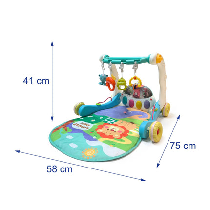 Baby Activity Gym with Piano, Wheels & Lights - Blue