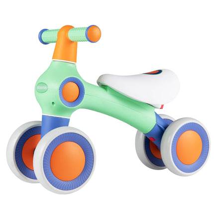 Baby Balance Bike – Adjustable Seat, 4 Silent Wheels, Green