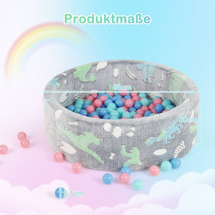 Baby Ball Pit with Removable Cover, Glow-in-the-Dark, 200 Balls