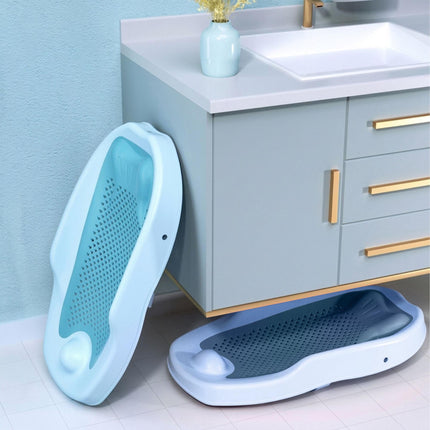 Baby Bath Aid Set with Hippo Rinse Cup – Blue