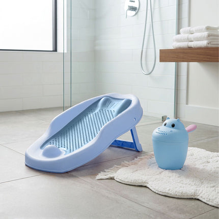 Baby Bath Aid Set with Hippo Rinse Cup – Blue