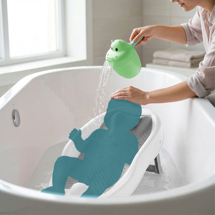 Baby Bath Aid Set with Hippo Rinse Cup, Grey