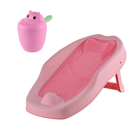 Baby Bath Aid Set with Hippo Rinse Cup, Non-Slip Support